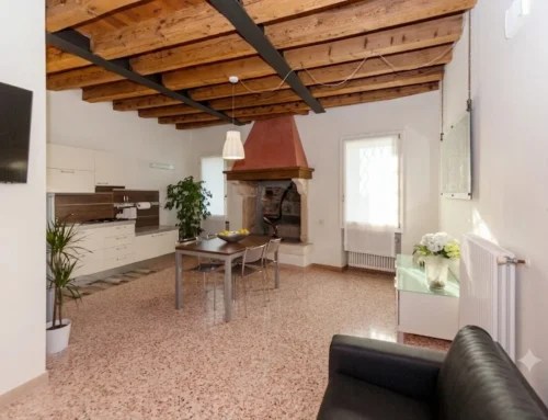 Palladio appartamento - zona giorno con cucina e smart tv